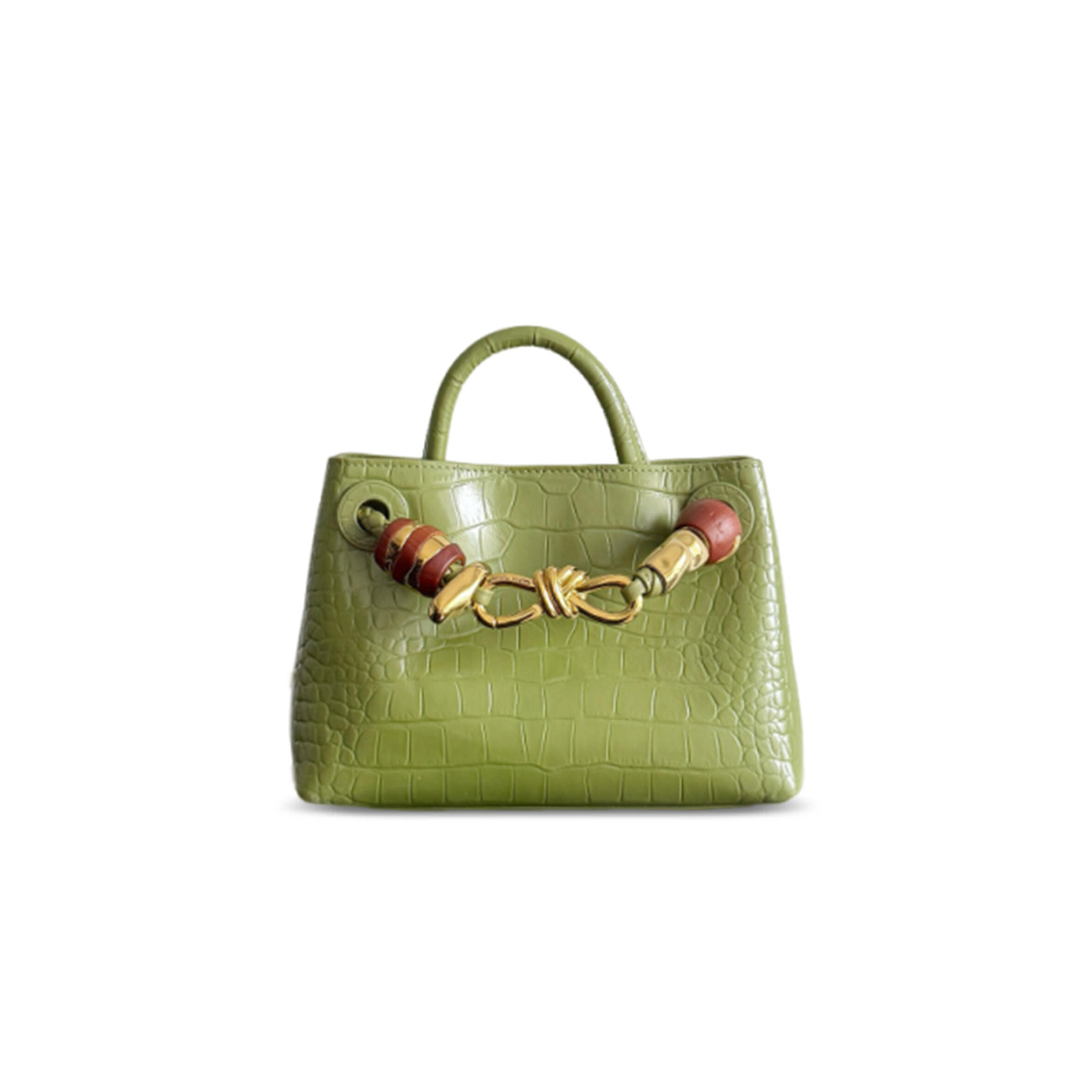 BOTTEGA VENETA MINI ANDIAMO CROCODILE LEATHER 777614 (22*15.5*9cm)